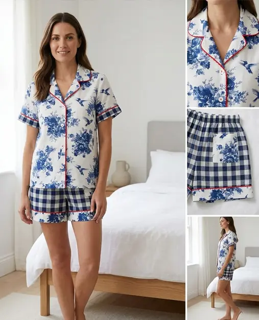 Pijama Bordado Floral